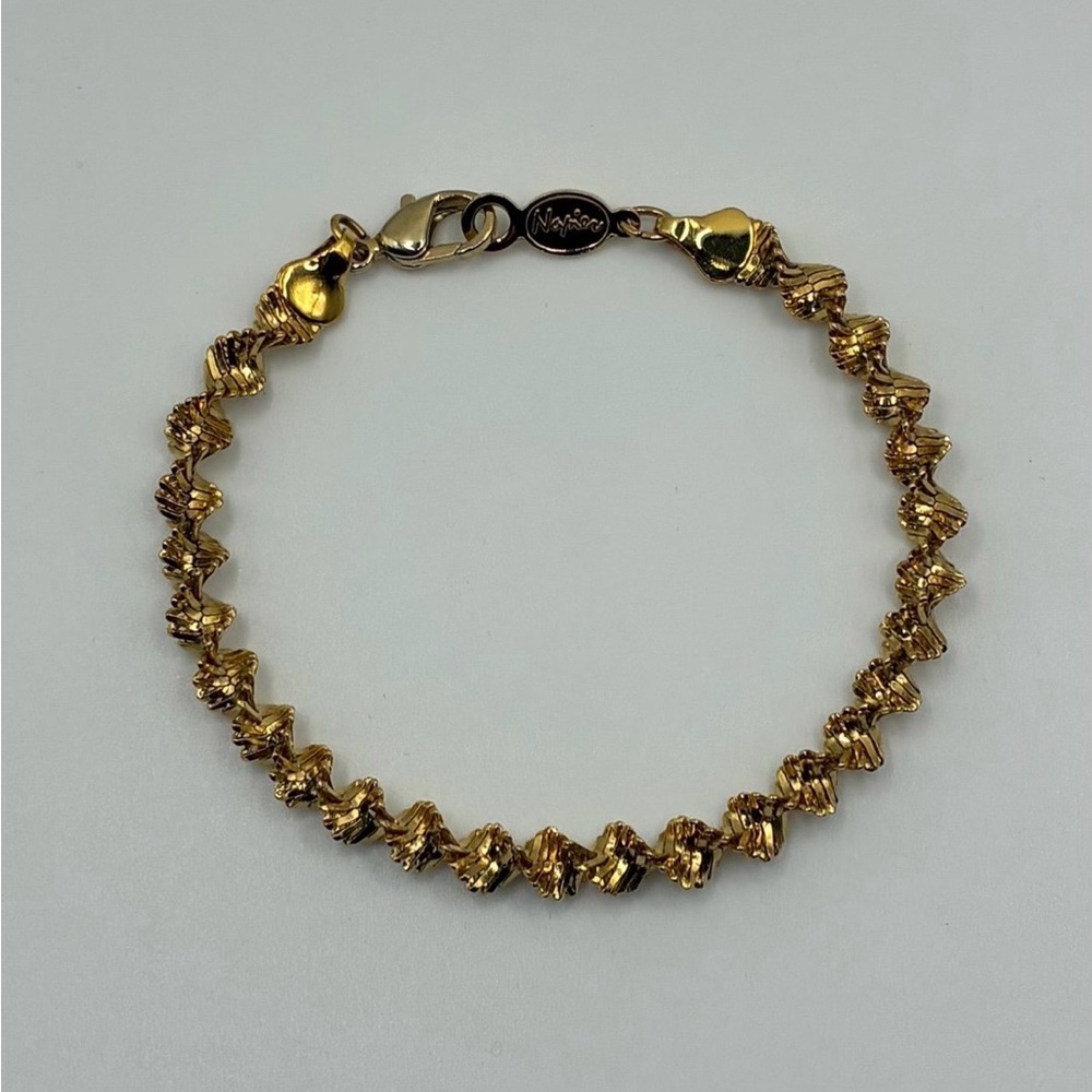 Vintage Napier Gold-Tone Textured Link Bracelet